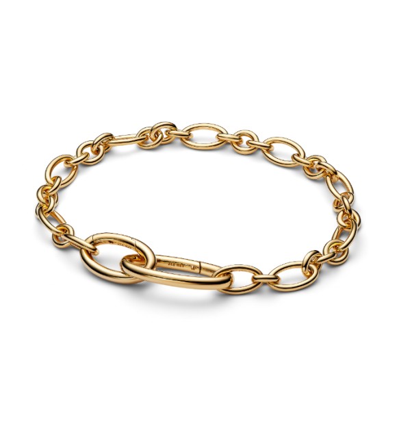 564678C00-3 14k gold-plated oval link bracelet