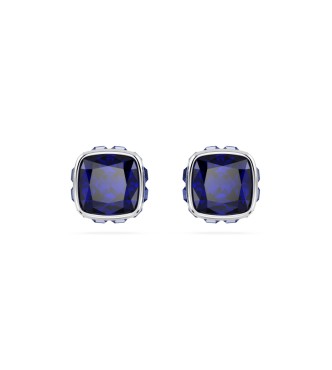 SWAROVSKI PENDIENTES BOTON BIRTHSTONE,
 TALLA CUADRADA, SEPTIEMBRE, AZULES, BAÑO DE RODIO