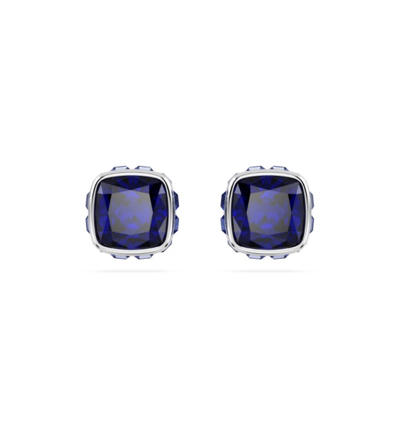 SWAROVSKI PENDIENTES BOTON BIRTHSTONE,
 TALLA CUADRADA, SEPTIEMBRE, AZULES, BAÑO DE RODIO