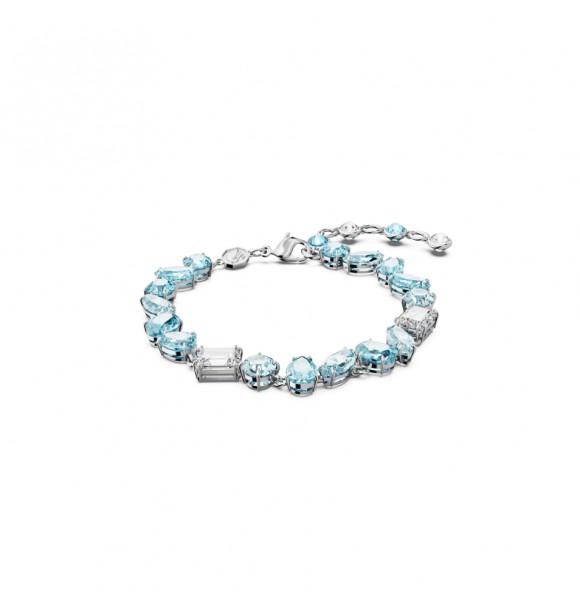 SWAROVSKI PULSERA GEMA AZUL TALLAS MIXTAS BAÑO DE RODIO