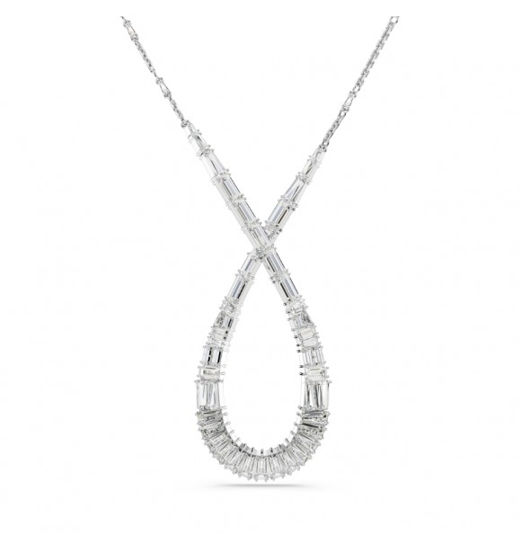 SWAROVSKI COLGANTE HYPERBOLA, TALLAS MIXTAS,
 SIMBOLO DEL INFINITO BLANCO, BAÑO DE RODIO