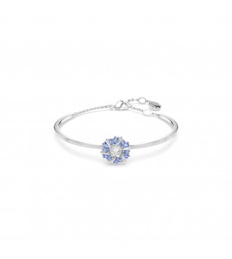 SWAROVSKI PULSERA IDYLLIA, FLOR AZUL, BAÑO DE RODIO