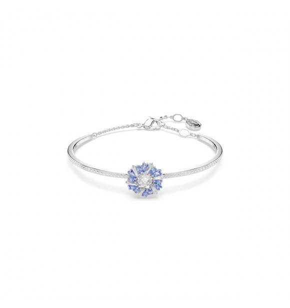 SWAROVSKI PULSERA IDYLLIA, FLOR AZUL, BAÑO DE RODIO
