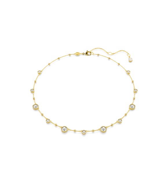 SWAROVSKI COLLAR IMBER, TALLA REDONDA, DISEÑO DISTRIBUIDO,
 BLANCO, BAÑO TONO ORO