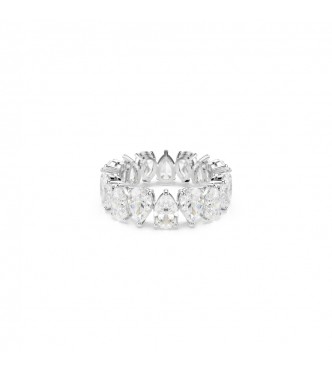 SWAROVSKI ANILLO MATRIX VITTORE, TALLA PERA BLANCA,
 ACABADO EN TONO PLATEADO