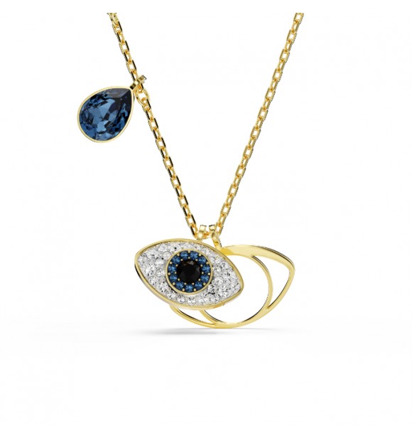 SWAROVSKI COLGANTE SYMBOLICA, OJO TURZO,
 AZUL, BAÑO TONO ORO