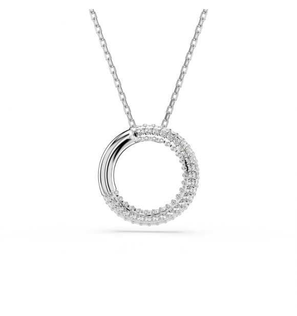 SWAROVSKI COLGANTE DEXTERA, PAVE, BLANCO,
 BAÑO DE RODIO