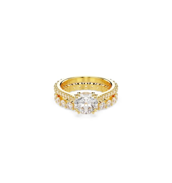 SWAROVSKI ANILLO STILLA, TALLA RENDODA BLANCO,
 BAÑO TONO ORO