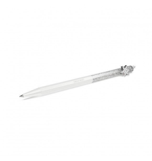 SWAROVSKI BOLIGRAFO CRYSTALLINE, FORMA OCTOGONAL,
 COPO DE NIEVE BLANCO, LACADO BLANCO