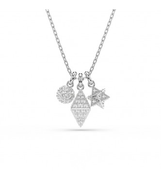 SWAROVSKI COLGANTE DEXTERA, TALLA REDONDA,
 ESFERA Y CUBO, BLANCOS, BAÑO DE RODIO
