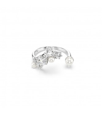 SWAROVSKI ANILLO ABIERTO CONSTELLA, CRYSTAL PEARL TALLAS REDONDAS BLANCAS,
 BAÑO DE ROIO