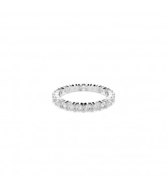 SWAROVSKI ANILLO MATRIX VITTORE, TALLA REDONDA BLANCO,
 ACABADO EN TONO PLATEADO