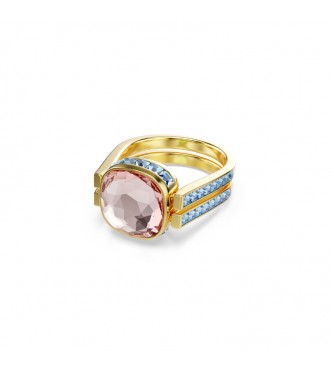 SWAROVSKI ANILLO CHROMA, TALLA COJIN, MULTICOLOR,
 BAÑO TONO ORO