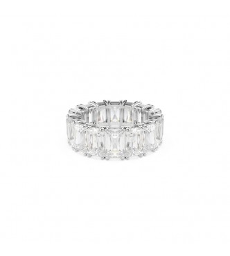 SWAROVSKI ANILLO MATRIX VITTORE, TALLA BAGUETTE BLANCO,
 BAÑO DE RODIO