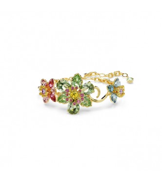 SWAROVSKI PULSERA IDYLLIA, TALLAS MIXTAS,
 FLOR MULTICOLOR, BAÑO TONO ORO