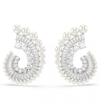 SWAROVSKI PENDIENTES PRESION CRYSTAL PEARL