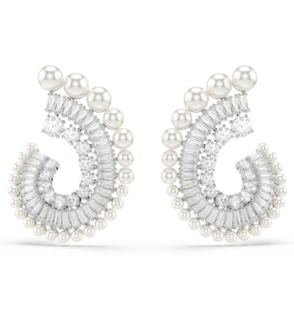 SWAROVSKI PENDIENTES PRESION CRYSTAL PEARL