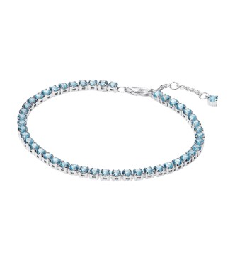 PANDORA 591469C03 Sterling silver tennis bracelet with aquamarine blue crystal