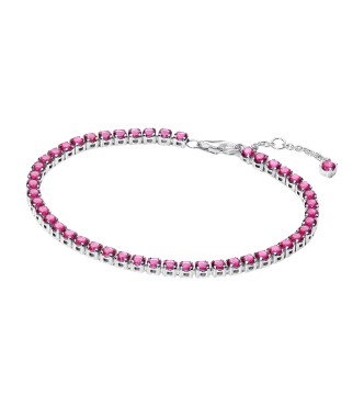 PANDORA 591469C04 Sterling silver tennis bracelet with dark phlox pink crystal