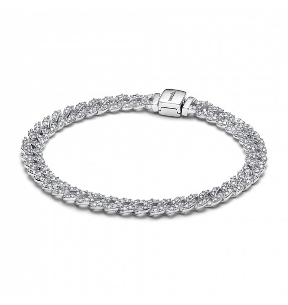 PANDORA 593008C01-16 PULSERA DE PLATA DE LEY CON CIRCONITAS CÚBICAS TRANSPARENTES.