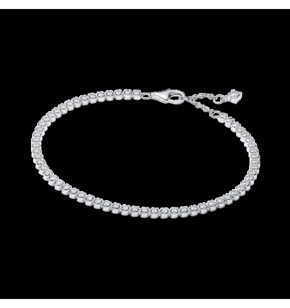 PANDORA 593927C01 Pulsera de tenis de plata de ley con circonitas cúbicas transparentes