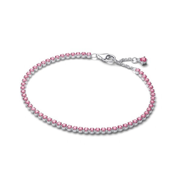 PANDORA 593927C02 Sterling silver tennis bracelet with fancy pink cubic zirconia