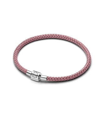 594530C01-S3 Sterling silver bracelet with shimmering pink cord