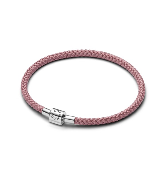 594530C01-S3 Sterling silver bracelet with shimmering pink cord
