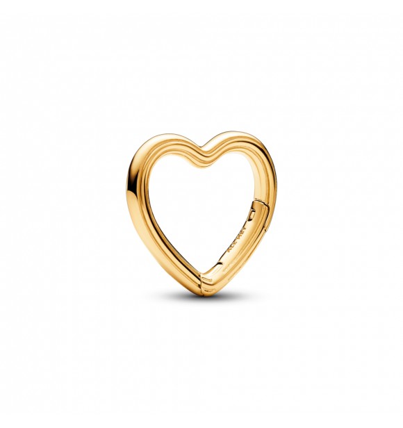 PANDORA 760081C00 Eslabón que se puede abrir con baño de oro de 14k en forma de corazón