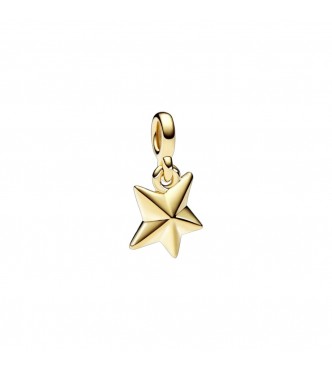 PANDORA 762299C01 Colgante mini estrella chapado en oro de 14k con esmalte negro