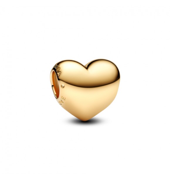 PANDORA 763439C00 Charm grabable de corazón mediano bañado en oro de 14k