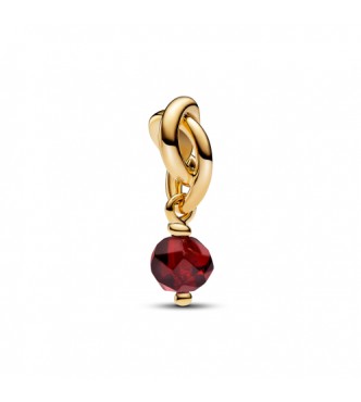 PANDORA 763462C01 Colgante bañado en oro de 14k con cristal rojo salsa