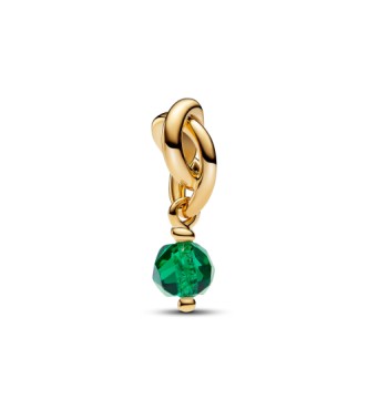 763462C05 14k Gold-plated dangle with royal green crystal