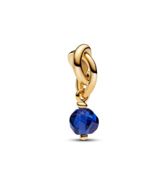763462C09 14k Gold-plated dangle with princess blue crystal