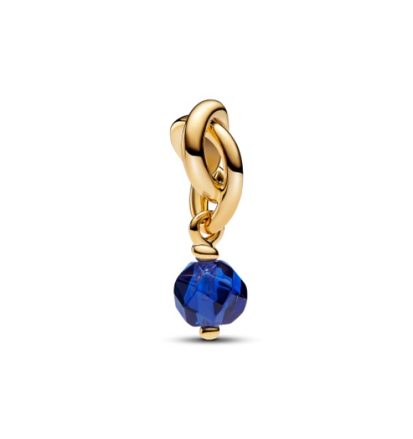 763462C09 14k Gold-plated dangle with princess blue crystal
