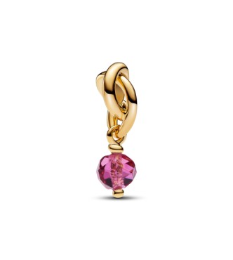 763462C10 14k Gold-plated dangle with phlox pink crystal