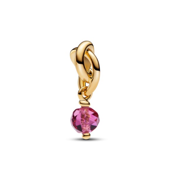763462C10 14k Gold-plated dangle with phlox pink crystal