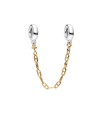 PANDORA 763904C00 Sterling silver and 14k gold-plated safety chain