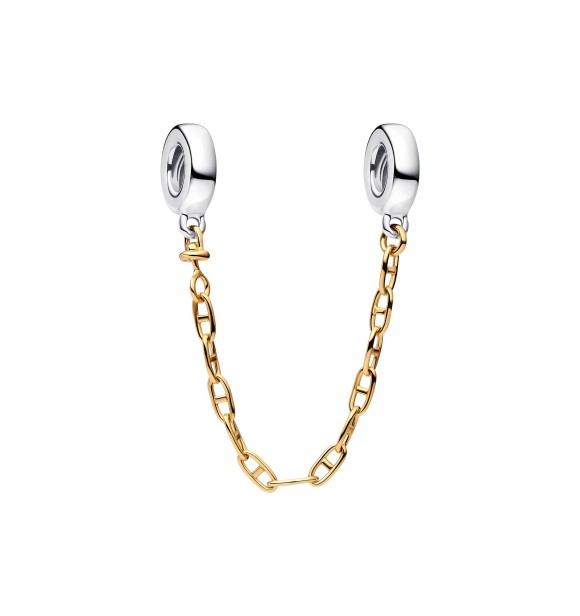 PANDORA 763904C00 Sterling silver and 14k gold-plated safety chain