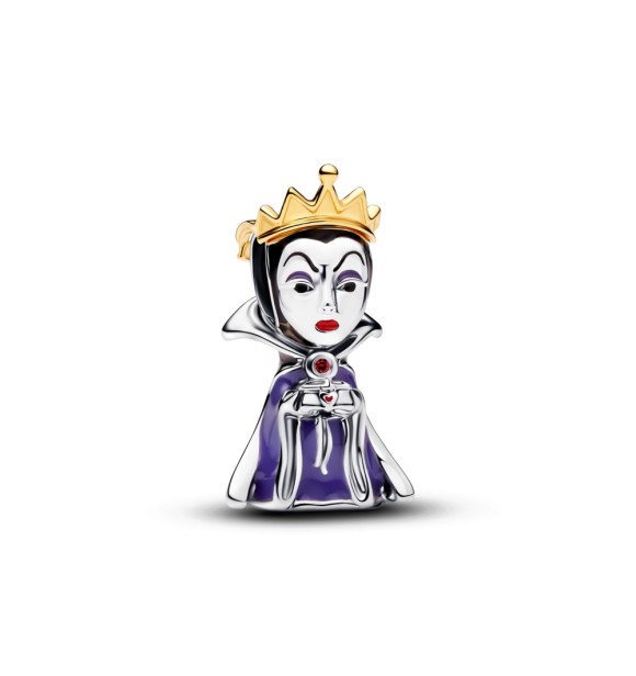 764380C01 Disney Evil Queen sterling silver and 14k gold-plated charm with salsa red crystal,
 black, red and purple enamel
