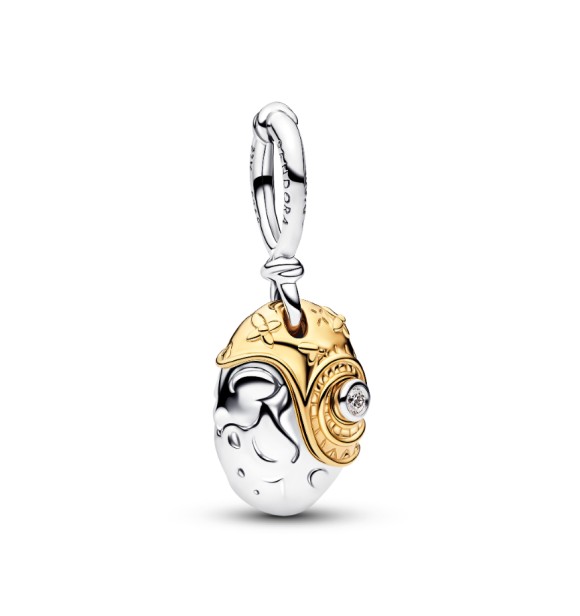 764385C01 Disney Moana sterling silver and 14k gold-plated dangle with 0.012 ct TW G-I VS+ round brilliant very good cut lab-grown diamond