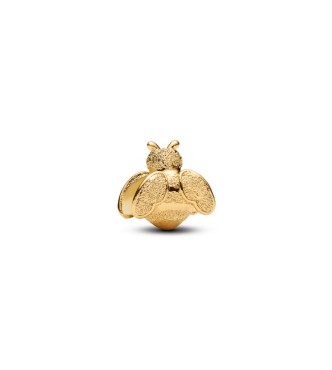 PANDORA 764524C00 Textured bee 14k gold-plated mini charm
