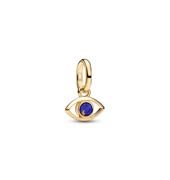764609C01 Evil eye 14k gold-plated mini dangle with imitation lapis lazuli