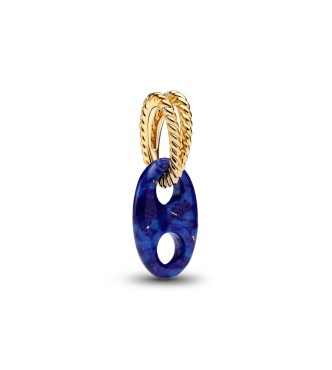764692C01 Marine rope 14k gold-plated dangle with imitation lapis lazuli