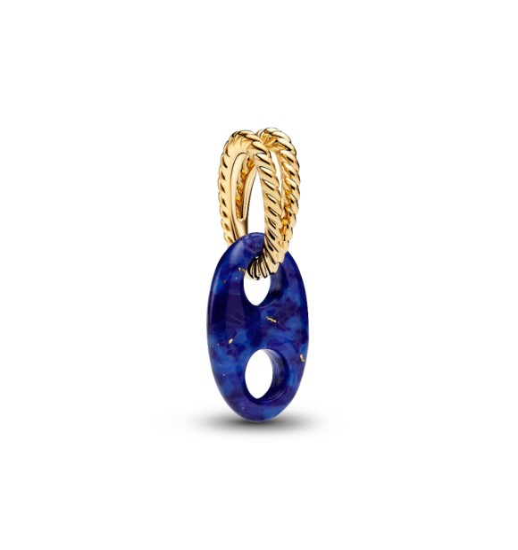 764692C01 Marine rope 14k gold-plated dangle with imitation lapis lazuli