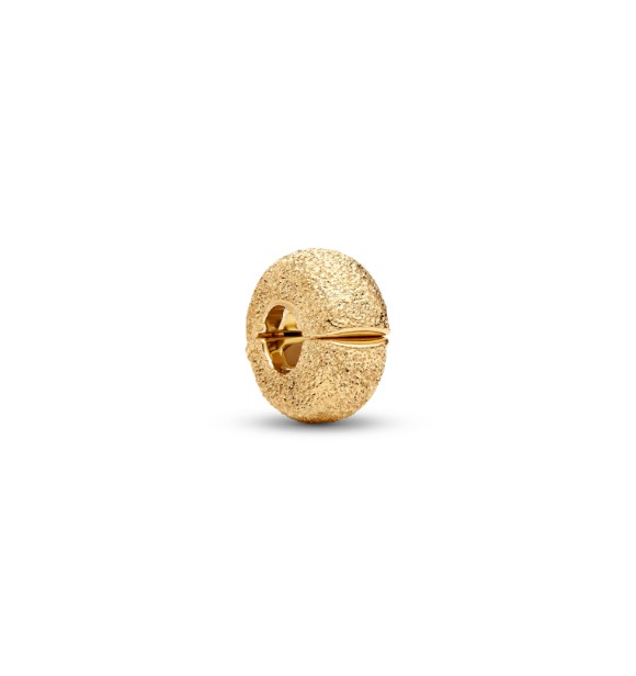 PANDORA 764771C00 14k gold-plated diamond pointed mini clip with silicone grip