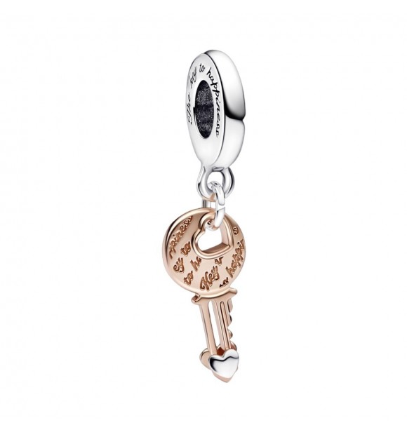 Key sterling silver and 14k rose gold-plated dangle