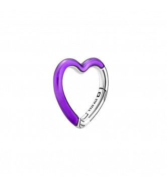 Conector en plata de primera ley Corazón Púrpura Brillante Pandora ME adornado con esmalte púrpura transparente