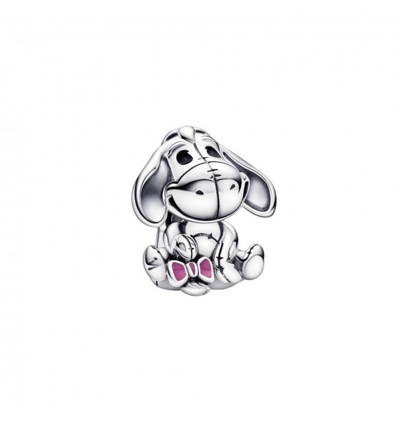 PANDORA 792209C01 Charm Disney Eeyore en plata de primera ley con esmalte rosa y negro