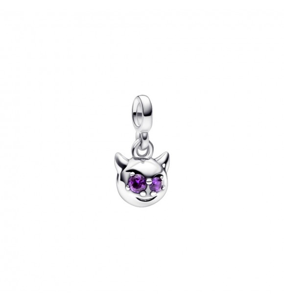PANDORA 792294C01 Mini colgante Diablo de plata de primera ley con cristal royal purple y esmalte morado